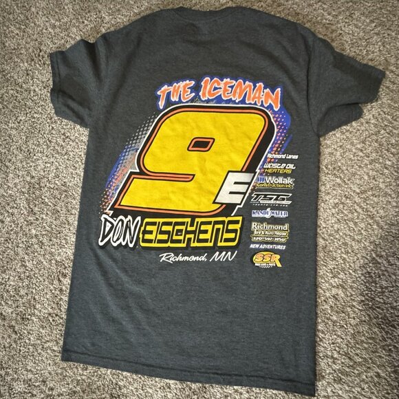 Don Eischens Racing Shirt Small Gray Short Sleeve Dirt Track Car Tee Gildan Mens - Picture 4 of 6
